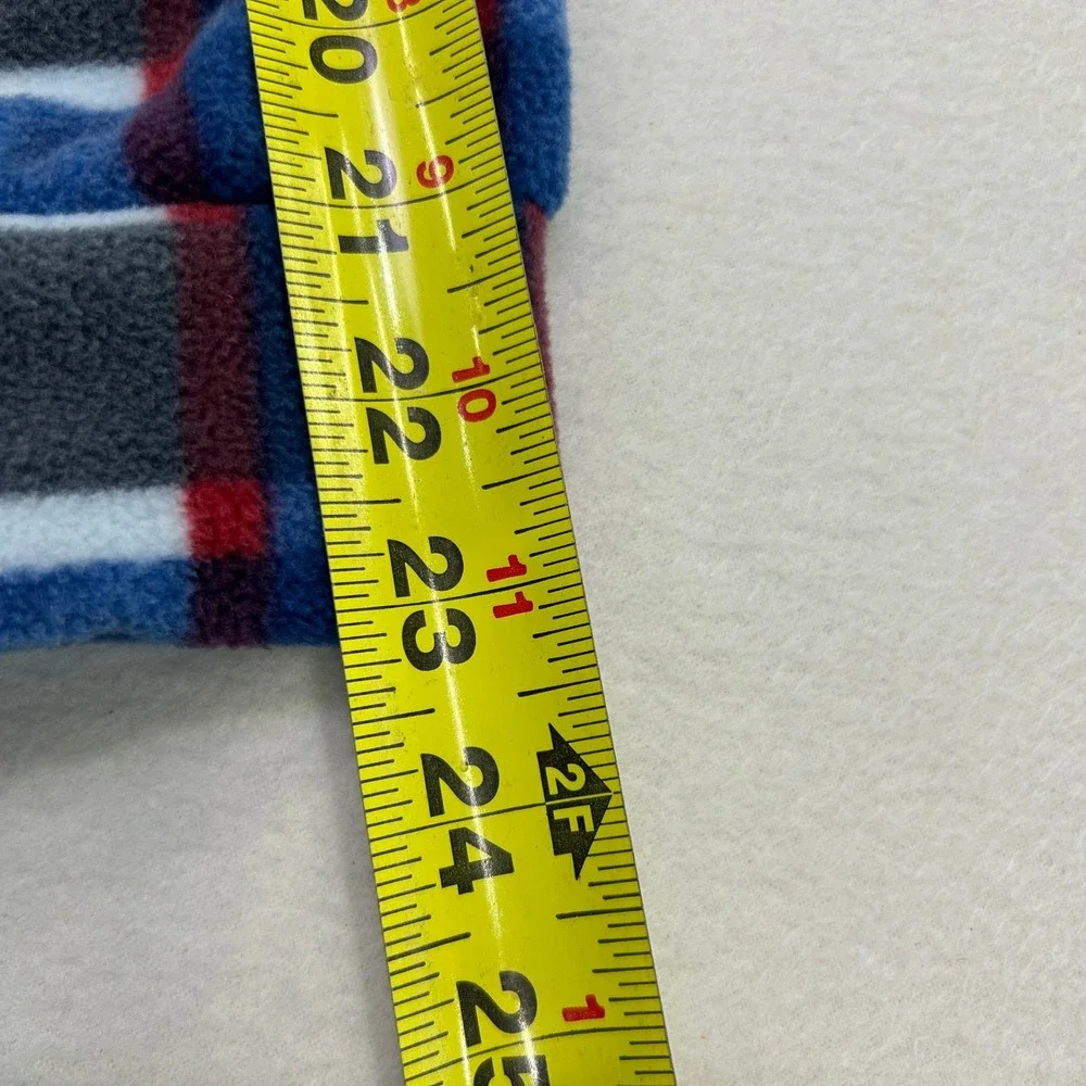 Quiksilver Boys Blue Red Plaid Polar Fleece Button Down Shirt Jacket L 14/16 NWT